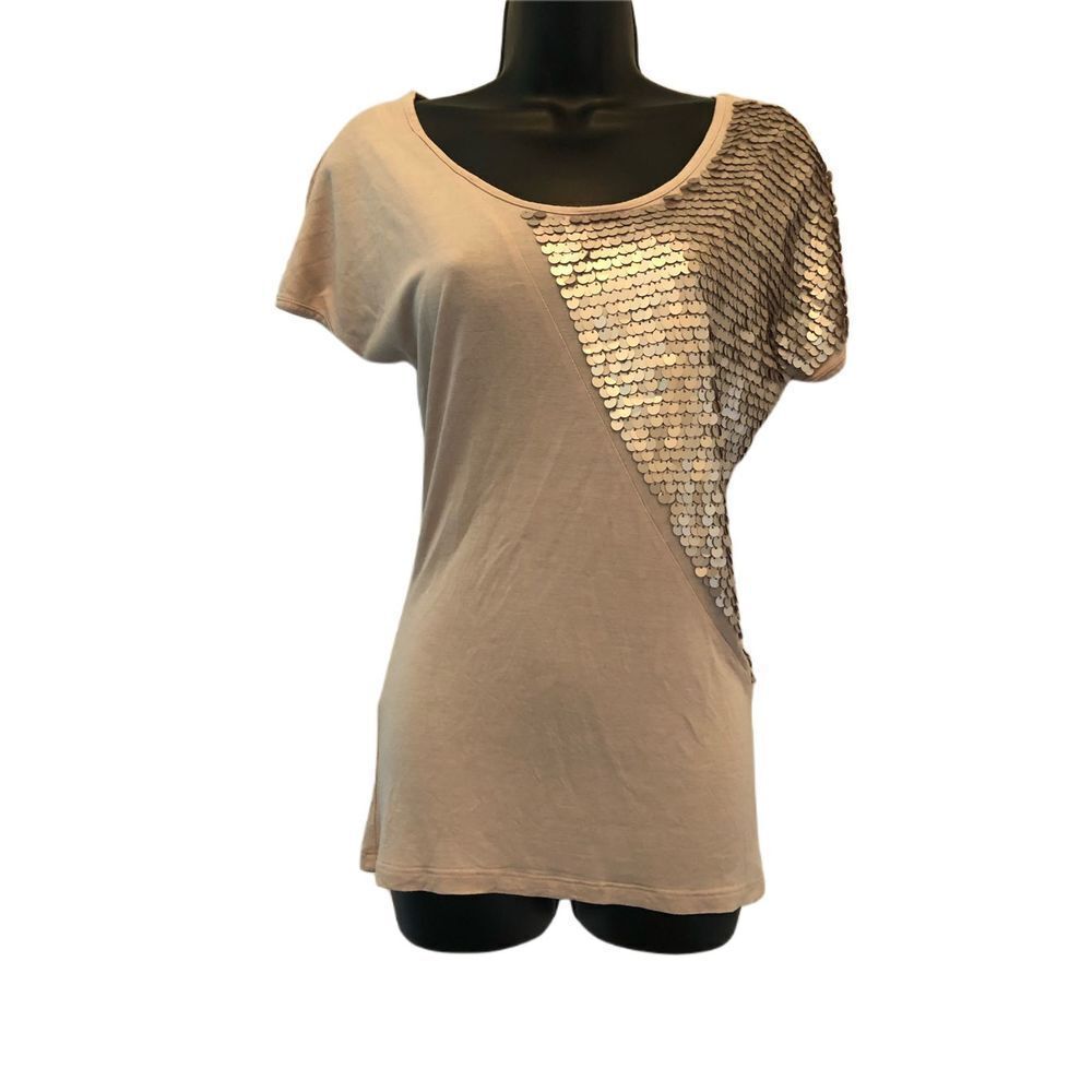 FENN WRIGHT MANSON Tan Sequin Detailed Blouse - size small